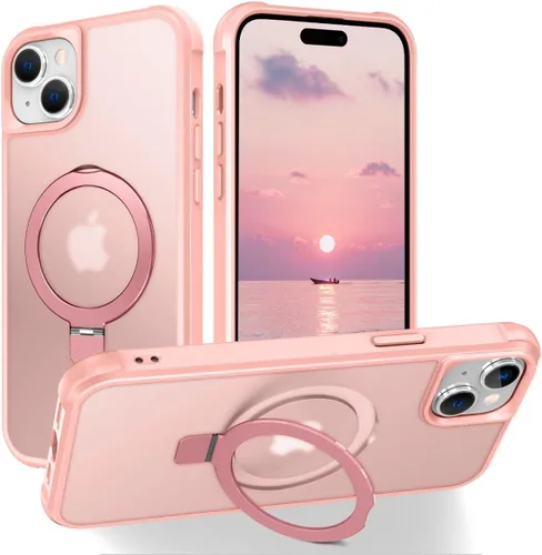 Vista 105 de CHAOFEnG Funda magnética compatible con iPhone 11 con soporte, prueba de caídas de grado militar, compatible con imán, anillo translúcido, parte