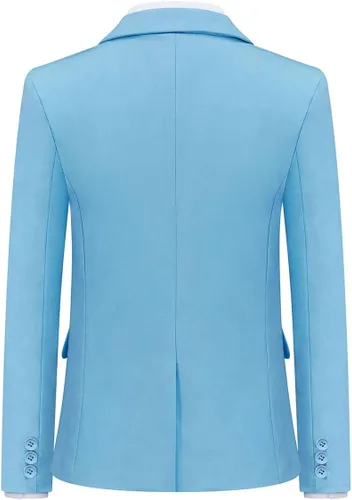 Vista 2 de Trajes de 3 piezas formales para niños, trajes de esmoquin para niños, ajustado, casual, traje de portador de anillos con chaqueta, pantalones
