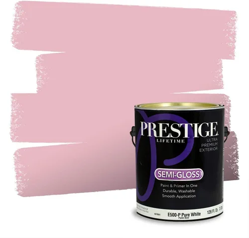 Vista 209 de Prestige Paints Pintura exterior e imprimación en uno, 1 galón, plano, coincidencia comparable de Valspar* Amber Rose*