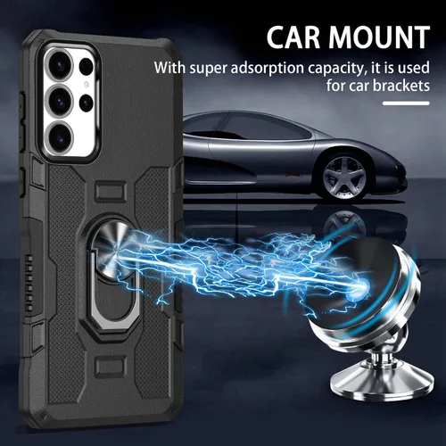 Vista 3 de Funda compatible con Redmi A1, funda protectora magnética a prueba de golpes, compatible con Redmi A2, funda de teléfono 2 en 1, color negro