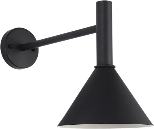 Vista 4 de Lámpara de granero de cuello de cisne negro satinado de 19 pulgadas con brazo de extensión largo de 15 pulgadas, aplique de pared de granja