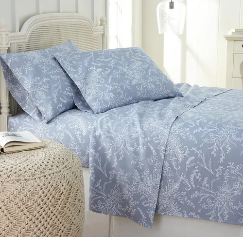 Vista 206 de Southshore Fine Living, Inc. Colección Winter Brush, juego de sábanas de 3 piezas para cama individual, sábana bajera con bolsillo profundo de 14