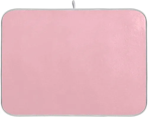 Vista 10 de Tapete de secado de platos pequeño beige XL para platos, accesorios de cocina, mostrador de microfibra, escurridor de platos, resistente al calor