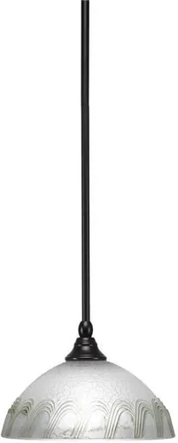 Vista 83 de Toltec Lighting Tallo Colgado Mini colgante, acabado de cobre negro, 3.5" cuadrado humo burbuja vidrio