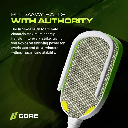 Vista 5 de CORE Pickleball - Paletas de pickleball de fibra de carbono - Aprobadas por USAPA - Modelos PRO y de entrada - Empuñadura de confort acolchada