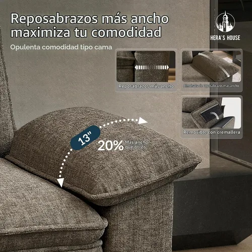 Vista 3 de HERA'S HOUSE Juego de sofás seccionales modulares de 2 piezas, juego de sofá de gran tamaño con loveseat y sillón, cómodos sofás nube con cojines