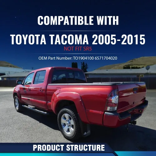 Vista 2 de PIT66 Tapa de moldura del portón trasero, protector de moldura del alerón de la tapa del portón trasero compatible con Toyota Tacoma 2005-2015,