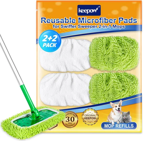 Vista 10 de KEEPOW Almohadillas de microfibra reutilizables compatibles con Swiffer