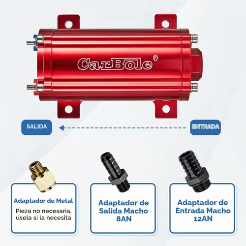 Vista 5 de Bomba de combustible CarBole de alto rendimiento 12V 300LPH caudal Bomba de transferencia de combustible universal en línea externa con cable
