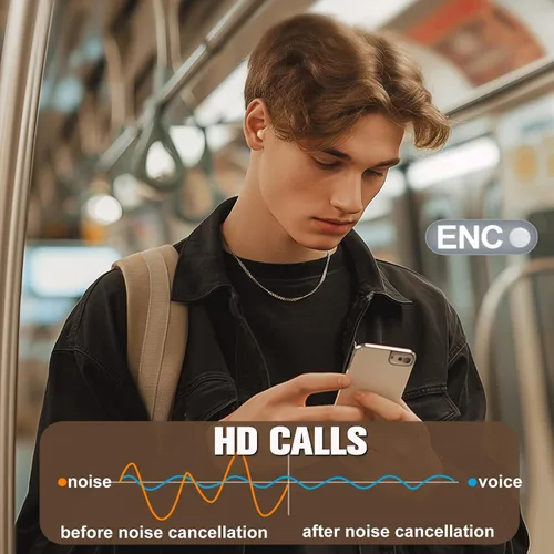 Vista 5 de Auriculares pequeños invisibles pequeños inalámbricos Bluetooth para orejas pequeñas, cancelación de ruido, auriculares suaves TWS Sleep Mini