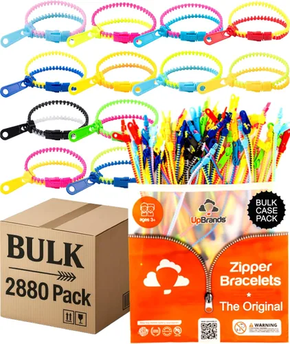 Vista 8 de UpBrands 72 regalos de fiesta para niños, pulseras con cremallera mejorada, juguetes para ansiedad para TDAH, regalos para niños, kit a granel