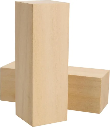 Vista 5 de MUKCHAP 12 bloques de tallado de madera de tilo de 6 x 2 x 2 pulgadas, bloques de madera de corte de 5.9 x 2.0 x 2.0 in, bloque de madera sin