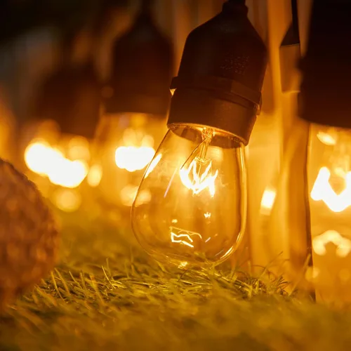 Vista 5 de Minetom Bombillas incandescentes Edison S14, paquete de 20 unidades, 11 W, blanco cálido Base E26, bombillas de repuesto para tiras de luces