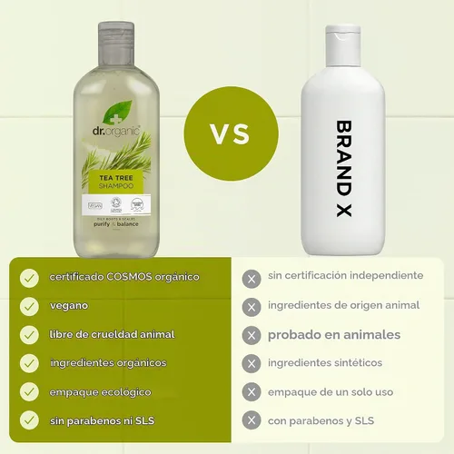 Vista 6 de Organic Doctor Árbol de té, champú, 9 onzas líquidas
