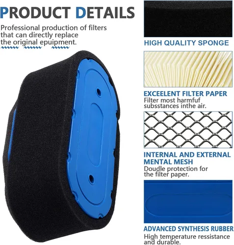 Vista 3 de 11013-7027 11013-7024 Filtro de aire y pre filtro para motores de eje vertical Kawasaki FH601V FH680V FH641V FH721V FH680V 19-25HP #11013-7005