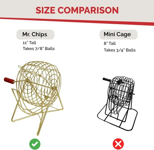 Vista 3 de MR CHIPS Solo jaula de bingo más 10 tarjetas de bingo con ventanas deslizantes