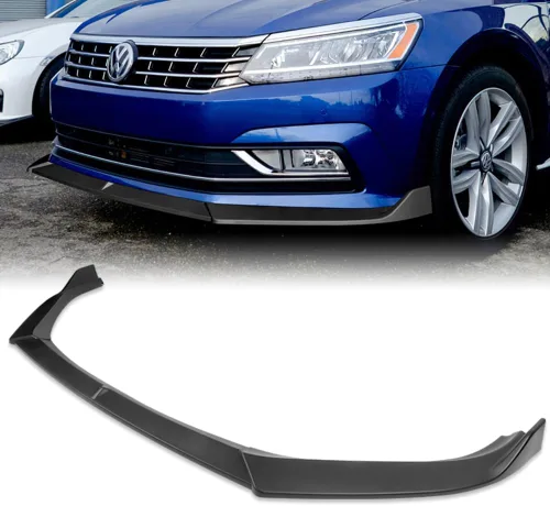 Vista 2 de Q1-TECH, 5 piezas de borde delantero + falda lateral Rocker Winglet Canard difusor ala compatible con Volkswagen Passat 2016-2019, alerón