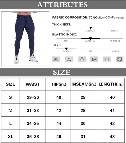 Vista 5 de MAIKANONG Pantalones deportivos ajustados para hombre, pantalones de entrenamiento para gimnasio, correr, atletismo, casual