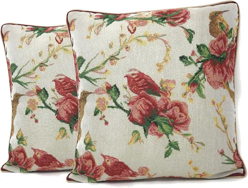 Vista 10 de Tache 6250-CC - Funda de cojín tejida para cojín festivo con diseño floral de Navidad, diseño floral, color rojo, 1 pieza de 16 x 16 pulgadas