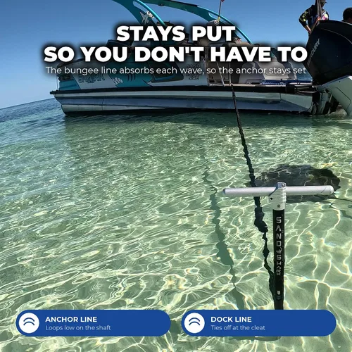 Vista 3 de SandShark Línea de muelle elástico de anclaje de alta calidad. Accesorios de barco Línea de anclaje que absorbe los golpes en anclajes y muelles