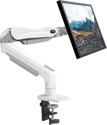 Vista 8 de HUANUO Soporte para monitor individual, brazo de monitor de 13 a 32 pulgadas, soporte de monitor ajustable, soporte Vesa con abrazadera y base