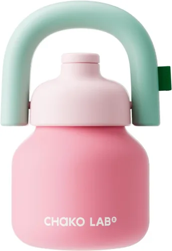 Vista 7 de CHAKO LAB Botella de agua con popote y asa de transporte, forro de cerámica al vacío de boca ancha, reutilizable, a prueba de fugas y sin BPA, 33