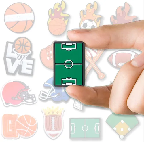 Vista 2 de 34 dijes deportivos de baloncesto para zapatos de fútbol, pulseras de zuecos, accesorios de zapatos para niños y niñas, regalos de fiesta