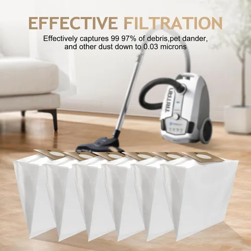 Vista 6 de Repuesto compatible para bolsas de vacío Prolux Tritan, paquete de 6 bolsas desechables HEPA hechas para adaptarse a la aspiradora Prolux Tritan