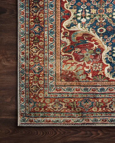 Vista 5 de Loloi, Colección Layla LAY-09 Azul Cobalto/Especia - Alfombra decorativa de 2 pies 0 pulgadas x 5 pies 0 pulgadas, 0,13" de espesor, suave, Azul