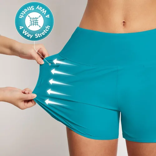 Vista 65 de baleaf Traje de baño de cintura alta de 3, 5, 7, 9 pulgadas, para mujer, de secado rápido, con bolsillos
