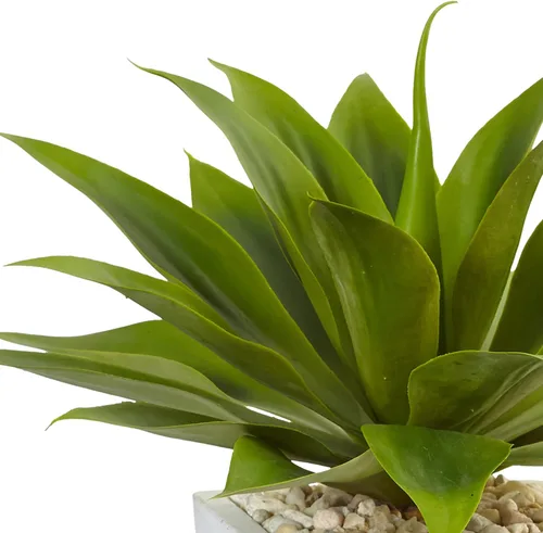 Vista 3 de Nearly Natural Planta artificial de agave en maceta blanca
