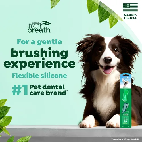 Vista 3 de TropiClean Cepillos de dientes Fresh Breath Finger para perros y cachorros Alternativa de cepillo de dientes suave suave para una fácil limpieza