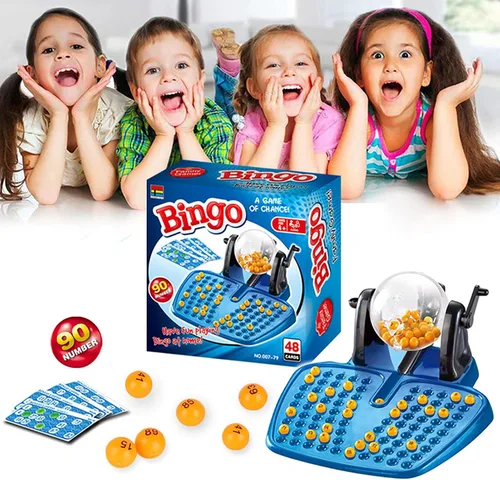 Vista 2 de Juego de bingo, lotería tradicional, juego de bingo de lotería con 90 bolas y 38 tarjetas para juegos de mesa de máquina de lotería