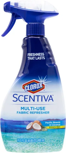 Vista 6 de Clorox Scentiva - Spray refrescante de tela multiusos en brisa del Pacífico y coco, ambientador de tela para armarios, tapicería, cortinas