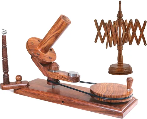 Vista 8 de Brainmart Winds - Bobinadora de bolas de hilo de madera y veloz de mesa, Winds de 8 a 12 onzas para manualidades de ganchillo y tejer, juego