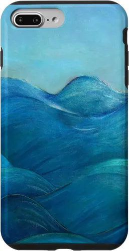 Vista 12 de Funda para iPhone 12 mini Blue Waves and Skies Relaxing Ocean Coastal design