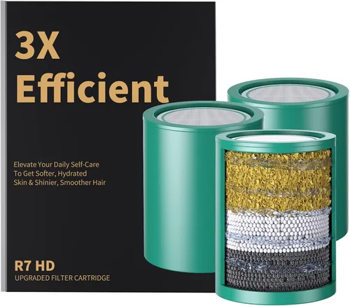Vista 13 de R7 HD - Paquete de 1 Cartucho de Repuesto Universal de Filtro de Ducha de 33 Etapas - Purificador de Agua Dura que Elimina Cloro, Metales Pesados