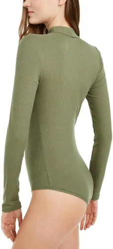 Vista 2 de Self Esteem Body acanalado de manga larga para mujer, color verde, talla L, Verde