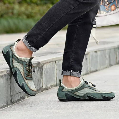 Vista 7 de Zapatos casuales para hombre, cómodos mocasines de verano al aire libre, senderismo, caminar, trabajo, oficina, zapatos para hombres, talla 6.5-12