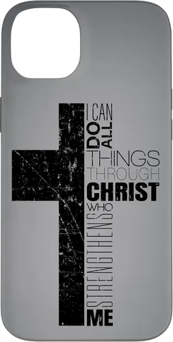 Vista 14 de iPhone XS Max Negro Cristiano Cruz Religiosa Biblia Verso Filipenses 4 13 Caso