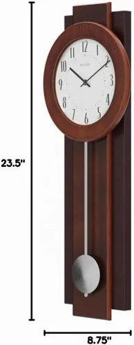 Vista 5 de Bulova C3383 Avent - Reloj de pared Caja de madera de dos tonos con péndulo de giro lento Números arábigos Placa de personalización Altura