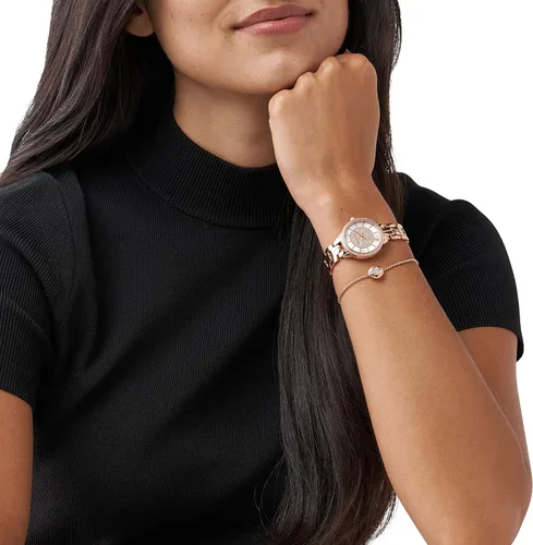 Vista 4 de Michael Kors Allie Reloj de tres manos de acero inoxidable con Glitz Topring