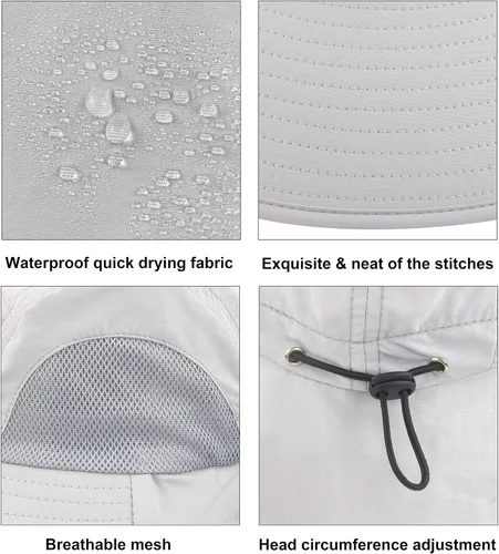 Vista 5 de Muryobao Kids Girls Boys Summer Sun Hat UV Protection UPF50+ Hats Mesh Bucket Cap for Beach Fishing with Neck Flap