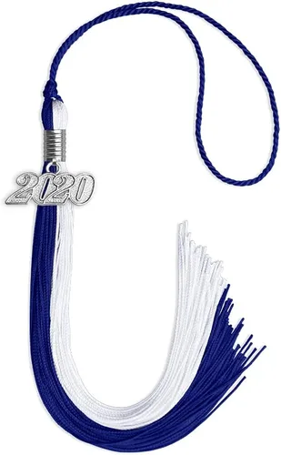 Vista 93 de Endea Graduation Borla de doble color con gota de fecha plateada (negro/oro antiguo, 2025)