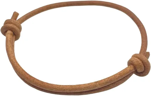 Vista 10 de 3 mm Men Genuine Leather Bracelet - Handmade Adjustable Cuff, Mens Minimalism Leather Wrap Wristband, Simple Accessories, Premium Leather, Women