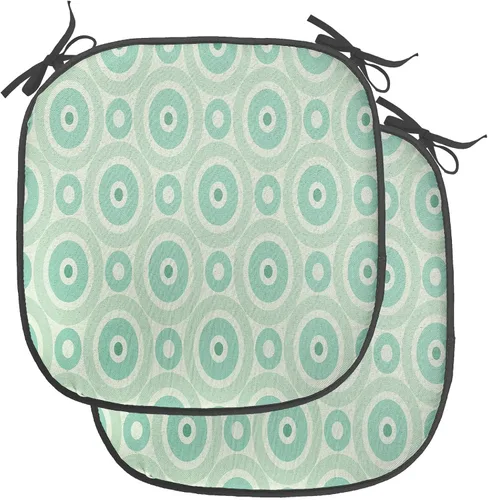 Vista 57 de Ambesonne Flamingo - Cojín de asiento para silla, diseño de fantasía exótica con elementos de vida silvestre hawaiana en colores pastel, acolchado