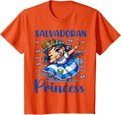 Vista 35 de Camiseta de princesa salvadoreña dabbing para niñas y niños