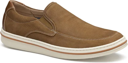 Vista 5 de Johnston & Murphy Mocasines venecianos con relieve para bolos para hombre Nubuck en relieve beige