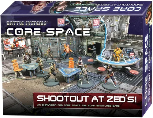 Vista 4 de Battle Systems Core Space Shootout at Zed's Expansion Set - Miniaturas - Juego de mesa - Cartas de eventos - Terreno modular 3D - Wargaming BSGCSE001