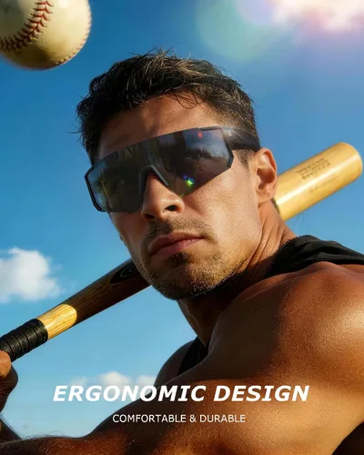 Vista 3 de KALIYADI Gafas de sol para hombre, gafas de sol con UV400 para correr, ciclismo, golf, pesca